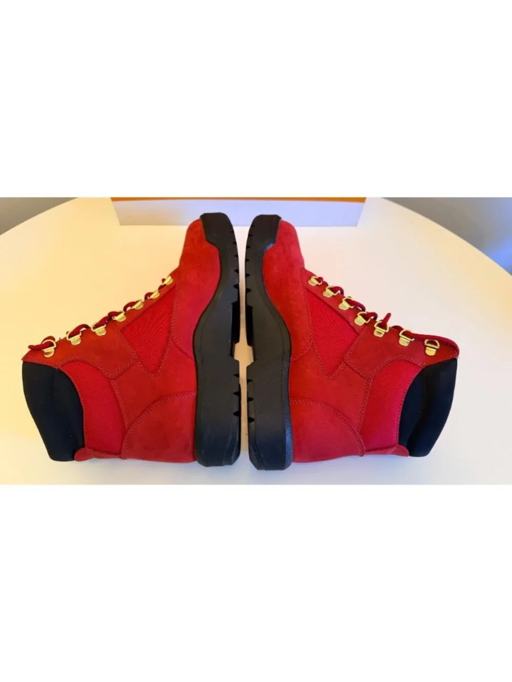 Timberland Mens 6-Inch Waterproof Field Boot Dark Red Nubuck Size 8.5 M